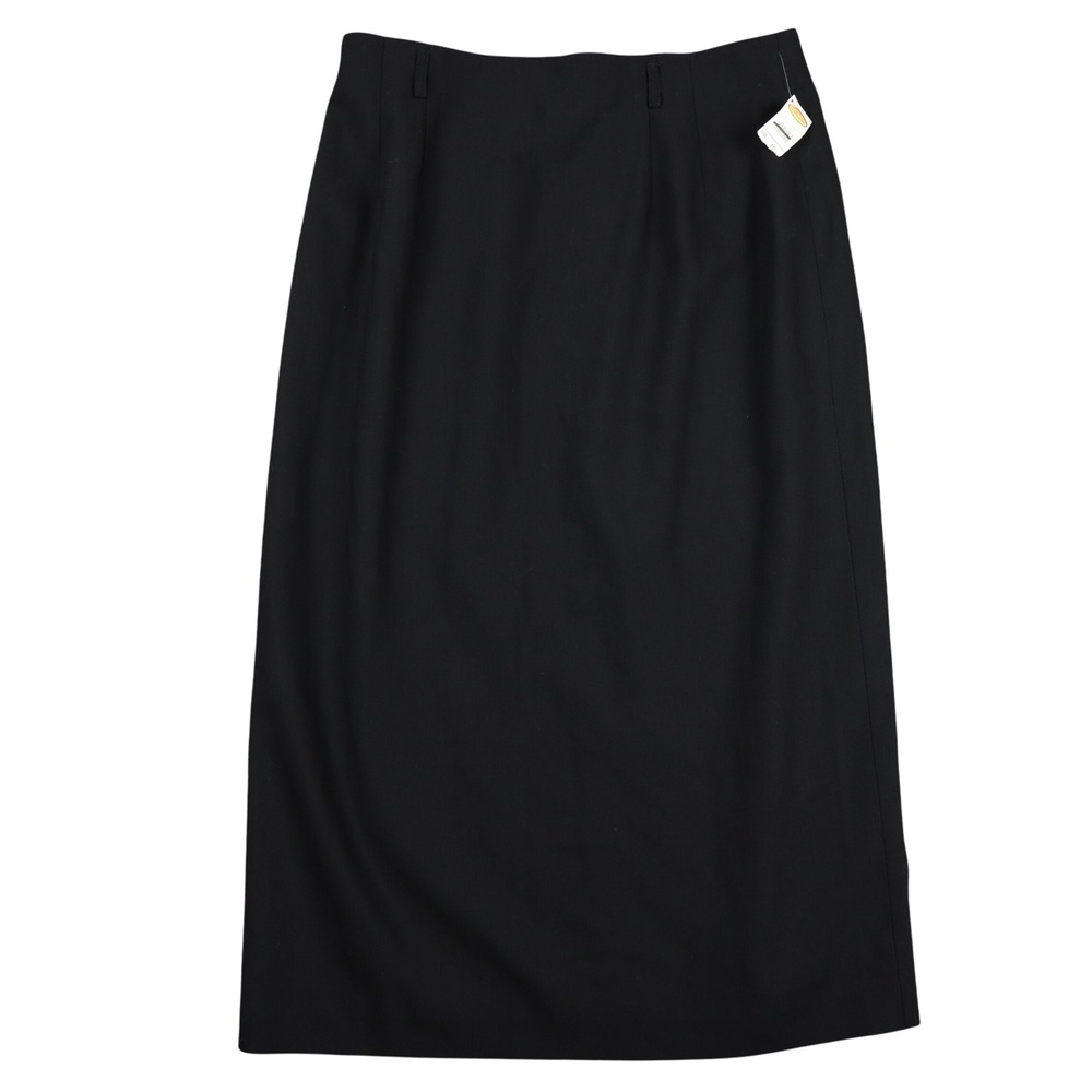 New With Tags Vintage Talbots Womens Black Wool Skirt Size 10 Knee Length Career